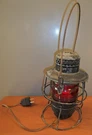 Vintage Southern Railroad Lantern, Lamp, Red Globe, Electric, Works, Adlake. Fixed Price $71.50.