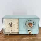 Vintage C-403D Clock Radio Tube Am Powder Blue Mid Century Mcm Parts Repair. Fixed Price $69.95.
