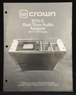Crown RTA-2 Real-time Audio Analyzer Product / Sales Brochure. Fixed Price $14.95.