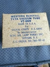 Western Electric 717A VT-269 Tube. Fixed Price $30.00.