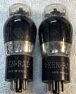 Pair Kenrad 6F6G Black Glass Vacuum Tubes Amplitrex Tested Nos. Fixed Price $40.00.