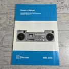Emerson MM-800 Owner's Manual Mini Compo Cassette Record-play With Speaker. Fixed Price $10.36.