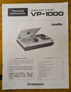 Vtg Og Pioneer LD-V1000 Laserdisc Player Operating Instructions Manual 1980. Fixed Price $19.99.