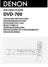 Denon DVD-700 Player Owners Manual. Fixed Price $22.24.