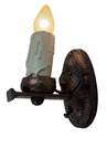 VL1315 Antique Craftsman C1910 Cast Iron Copper Plated Candle Sconce Restored. Fixed Price $475.00.