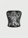 Cross Angel Praying Gothic Graphic Tube Top Strapless Crop Womens Y2K S-l. Fixed Price $15.99.