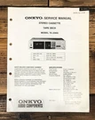 Onkyo TA-2066 Cassette Service Manual *original*. Fixed Price $14.97.