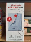 Sunbeam Heating Pad With 3 Settings, 12" X 15" Moist Opt Blue Unused. Fixed Price $15.25.