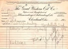 Great Western Co Cleveland Oh 1905 Billhead Illuminating & Lubricating Oils. Fixed Price $14.44.