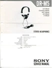 Vintage Sony Model DR-M5 Stereo Headphones Service Manual. Fixed Price $12.97.