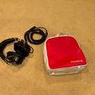 Vintage Columbia HP-25 8 Ohm Headphones Black W/ Bag Travel Mcm Red White. Fixed Price $17.97.