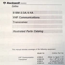 Collins 618M-3/A And 618M-4/A Communications Transceiver Parts Manual. Fixed Price $100.40.