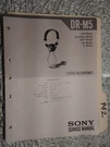 Sony DR-M5 Service Manual Original Repair Book Stereo Headphones. Fixed Price $19.98.