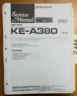 Pioneer Ke A380 Service Manual Original Repair Book Car Stereo Tuner Radio Tape. Fixed Price $25.00.