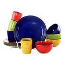 Gibson Home Color Vibes 12 Piece Handpainted Stoneware Dinnerware Set. Fixed Price $70.43.