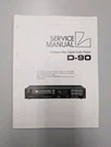 Luxman D-90 Compact Disc Digital Audio Player Service Manual D-5121. Fixed Price $54.95.