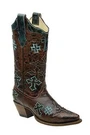 Corral Women's Whiskey/turquoise Three Cross Vamp And Tube Snip Toe Boot R1019. Fixed Price $213.00.