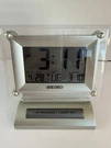 Seiko QHL026S Digital Lcd Desk Alarm Clock Clear Silver Calendar Tested. Fixed Price $24.50.