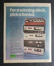 Sansui Electronics Promo Print Advertisement Vintage 1976. Fixed Price $7.95.