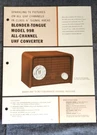 1962 Blonder & Tongue 99R + BTU-2S Uhf Converter Original Data Sheet. Fixed Price $9.99.
