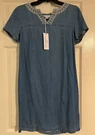 Southern Tide Holly Embroidered Chambray Light Indigo Dress Xs Nwt $138. Fixed Price $34.99.