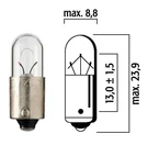 Ten Pack Of Flosser 4088 12V 4W BA9S Mini Bulbs - Replaces 1893 Made Europe. Fixed Price $8.15.