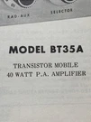 Bogen BT35A Pa Amplifier Owners Service Manual Original. Fixed Price $29.99.