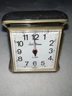 Seth Thomas 3 Foldable Travel Alarm Clock Black Gold Square Analog Metal Frame. Fixed Price $23.33.