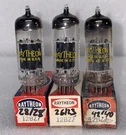 3- Raytheon 12BZ7 Black Plate O-getter Vacuum Tubes TV7 Tested Strong. Fixed Price $60.00.