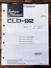Pioneer CLD-92 Cdv Player Service Manual *original*. Fixed Price $19.97.