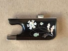 Hand Made Silver Mounted Cello Bow Frog With (mop) Inlay Poppies Flowers Design. Fixed Price $350.00.