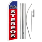 Auto Stereos Advertising Swooper Feather Flutter Flag & Pole Kit Car Radio Rd/bl. Fixed Price $72.95.