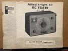 Vtg Allied Knight Kit R/c Tester 83 124 Assembly Manual 1958. Fixed Price $13.98.