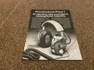 HIFIB3 Advert 11X8 Phase 2 Stereo Headphones By Koss Electronics. Fixed Price $12.17.