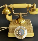 Vintage Radio Shack Gold French Style Rotary Dial Phone 43-320A, Works. Fixed Price $145.00.