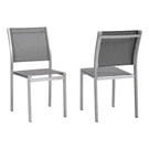 Modway Shore Aluminum Fabric Patio Dining Side Chairs Silver/gray (set Of 2). Fixed Price $286.00.