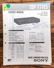 Sony SDP-777ES Processor Service Manual *original*. Fixed Price $24.97.