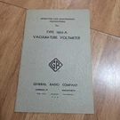 General Radio 1803-A Vacuum-tube Voltmeter Operating Instructions/manual. Fixed Price $19.99.